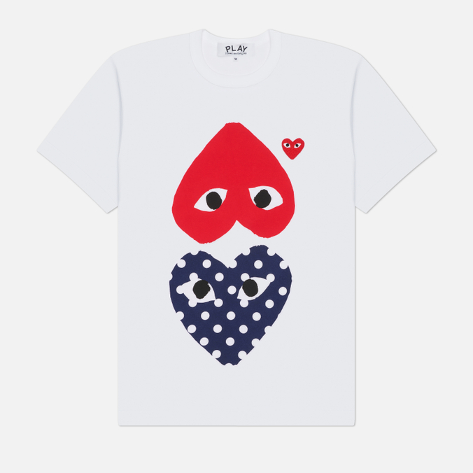 Мужская футболка Comme des Garcons Play Polka Dot With Upside Down Heart