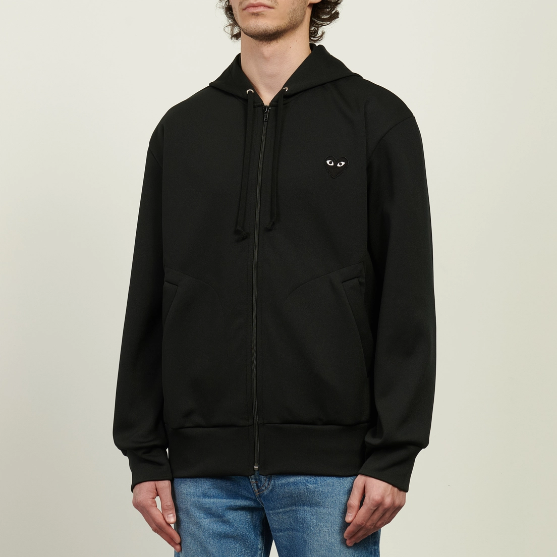 Comme des Garcons Play Мужская толстовка Black Emblem Zip Hoodie