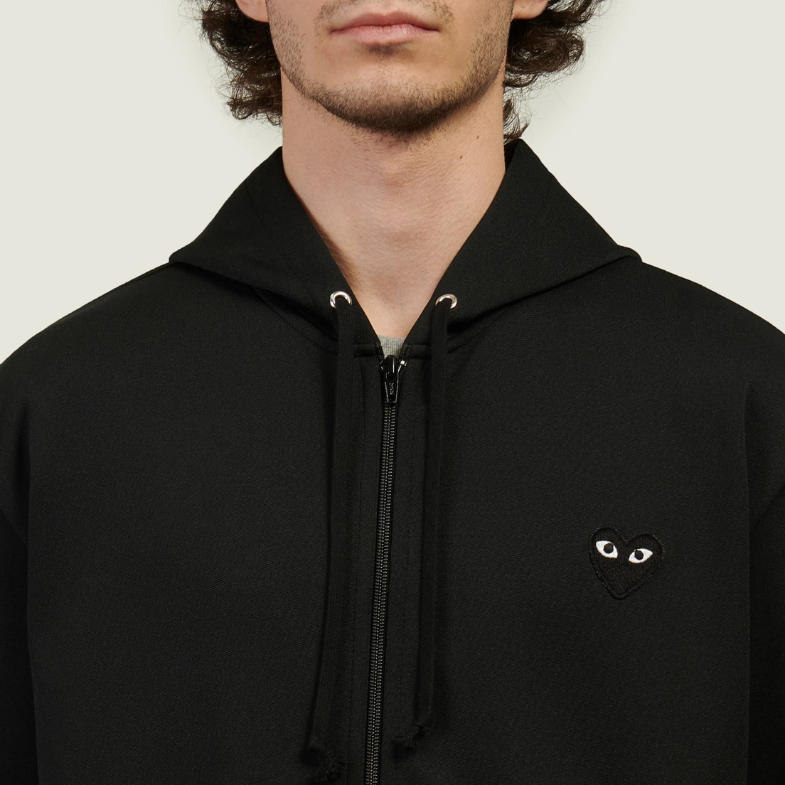 Comme des Garcons Play Мужская толстовка Black Emblem Zip Hoodie