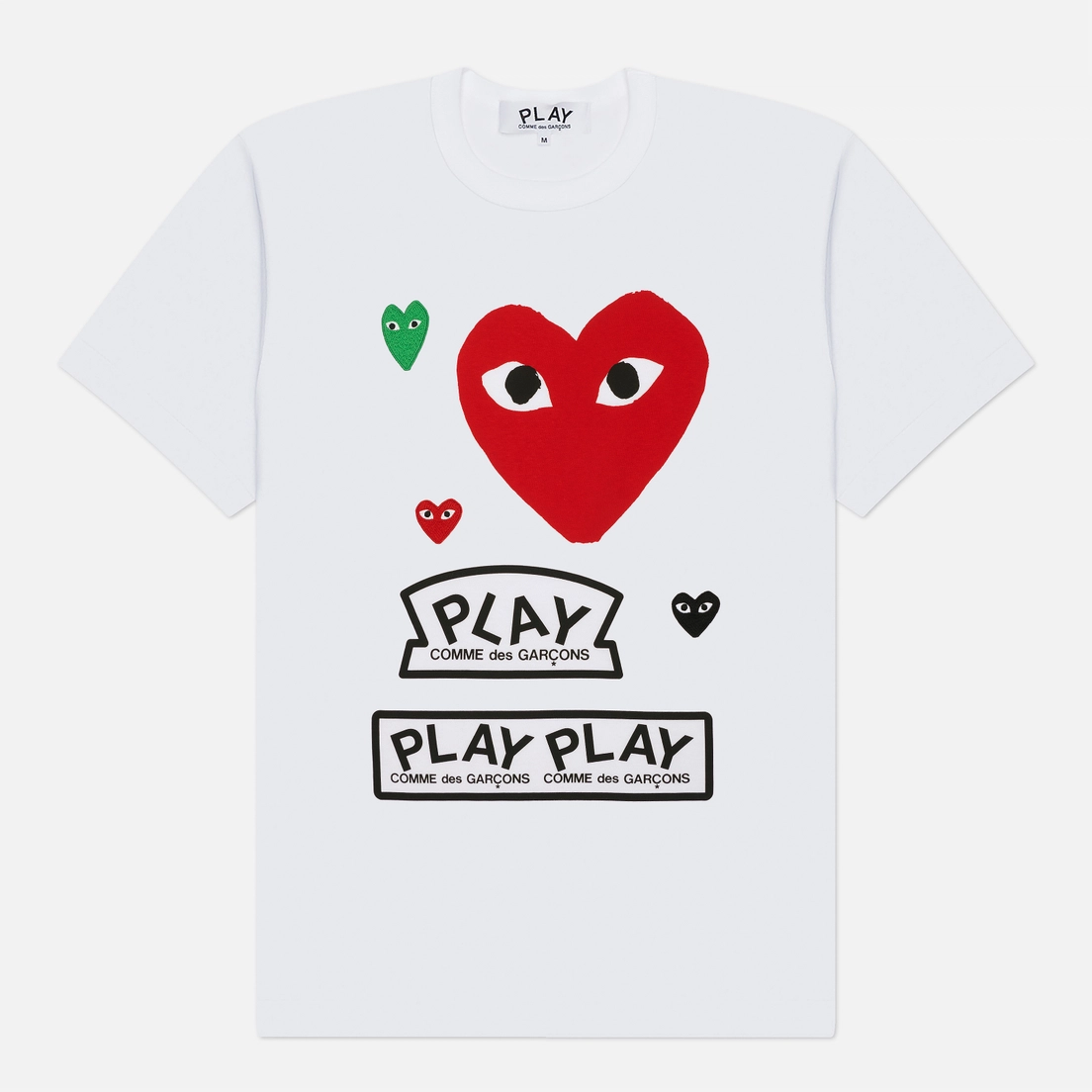 Comme des Garcons Play Мужская футболка Red & Black & Green Emblem
