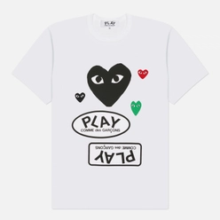 Comme des Garcons Play Мужская футболка Black & Red & Green Emblem
