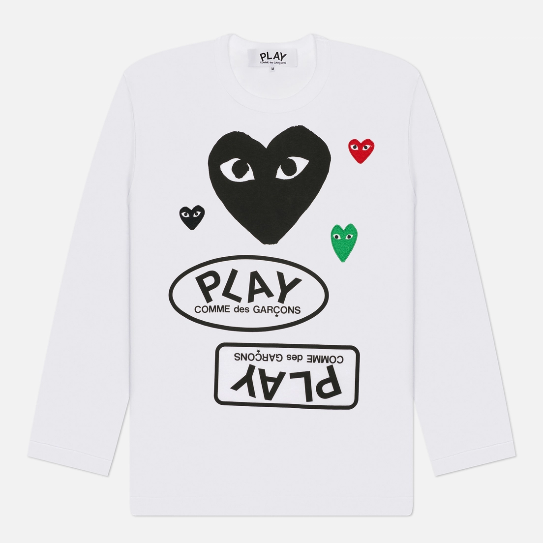 Comme des Garcons Play Мужской лонгслив Black & Red & Green Emblem