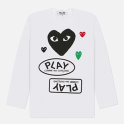Comme des Garcons Play Мужской лонгслив Black & Red & Green Emblem