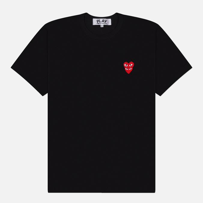 Мужская футболка Comme des Garcons Play Double Red Emblem