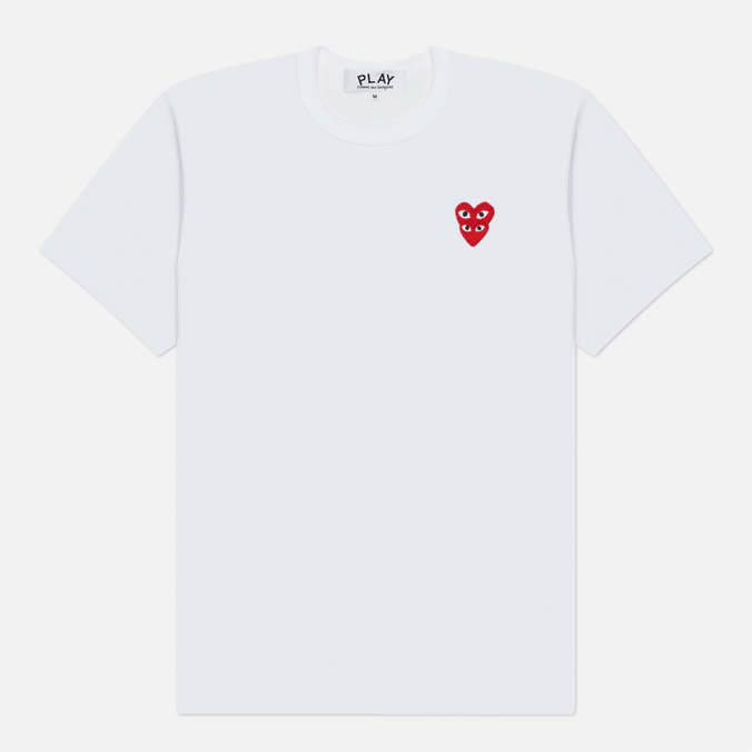 Мужская футболка Comme des Garcons Play Double Red Emblem
