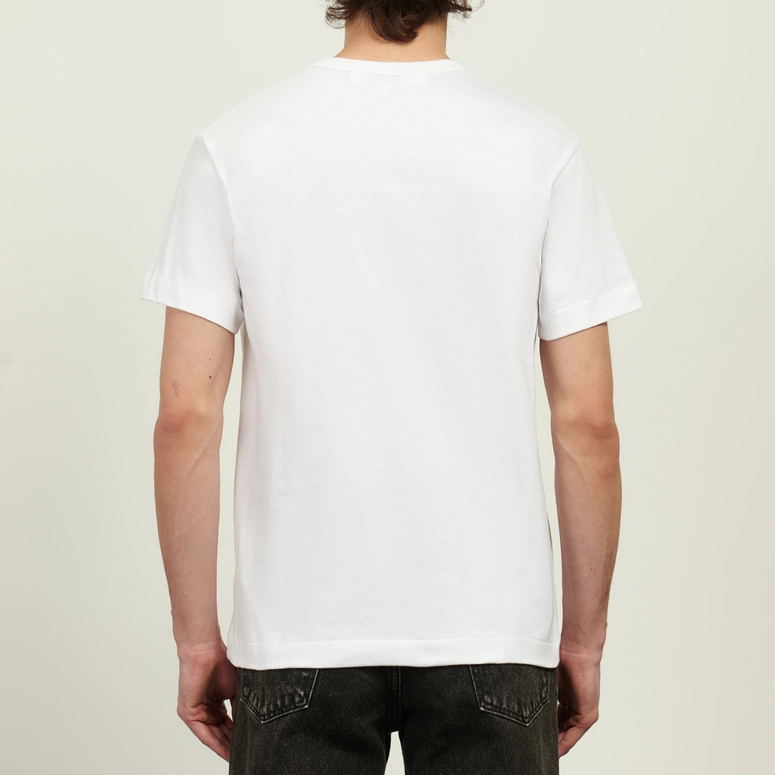 Comme des Garcons Play Мужская футболка Double Red Emblem