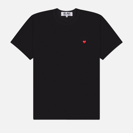 Мужская футболка Comme des Garcons Play Small Heart Emblem, цвет чёрный