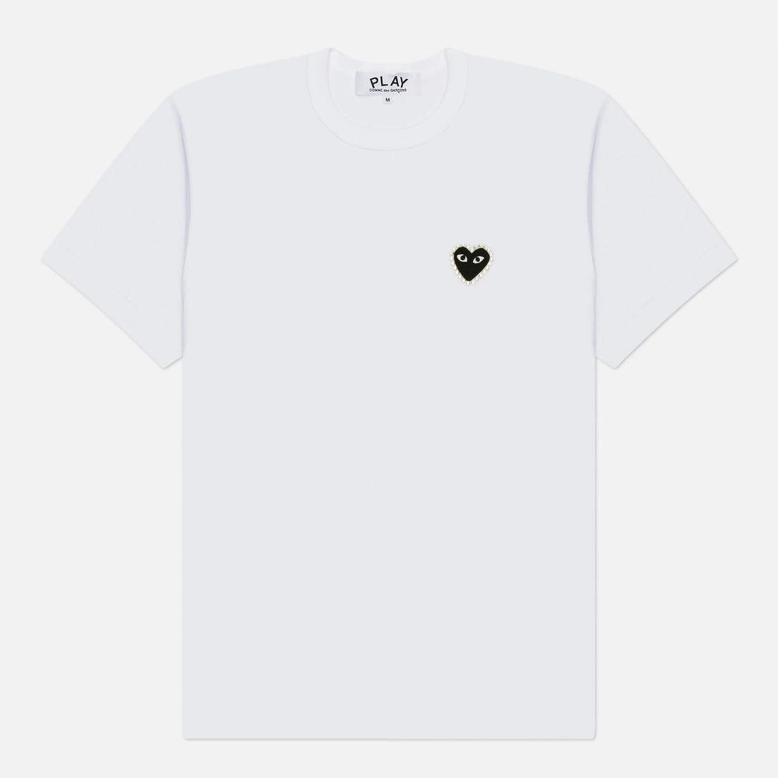 Comme des Garcons Play Мужская футболка Black Emblem x Rhinestone