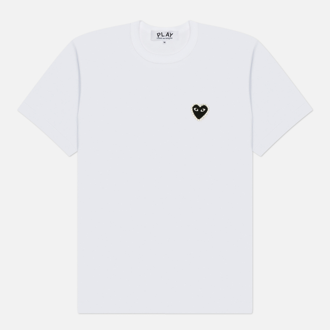 Мужская футболка Comme des Garcons Play Black Emblem x Rhinestone