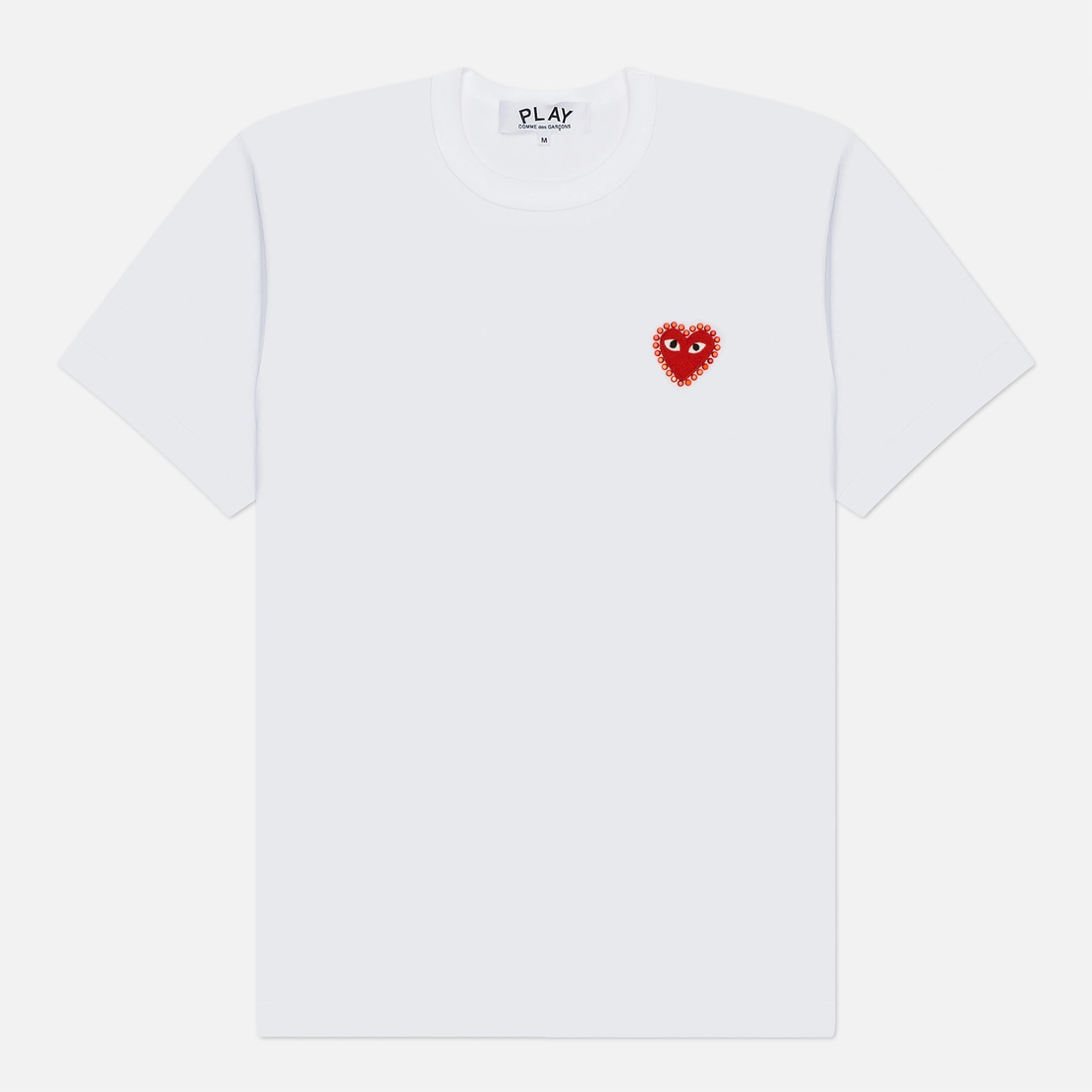 Comme des Garcons Play Мужская футболка Red Emblem x Rhinestone