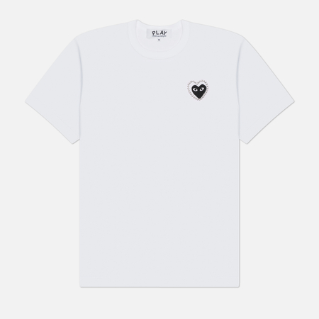 Мужская футболка Comme des Garcons Play Metalstone Heart, цвет белый