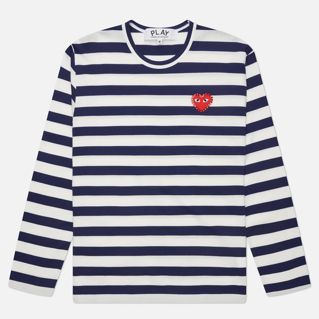 Comme des Garcons Play Мужской лонгслив Red Emblem x Rhinestone
