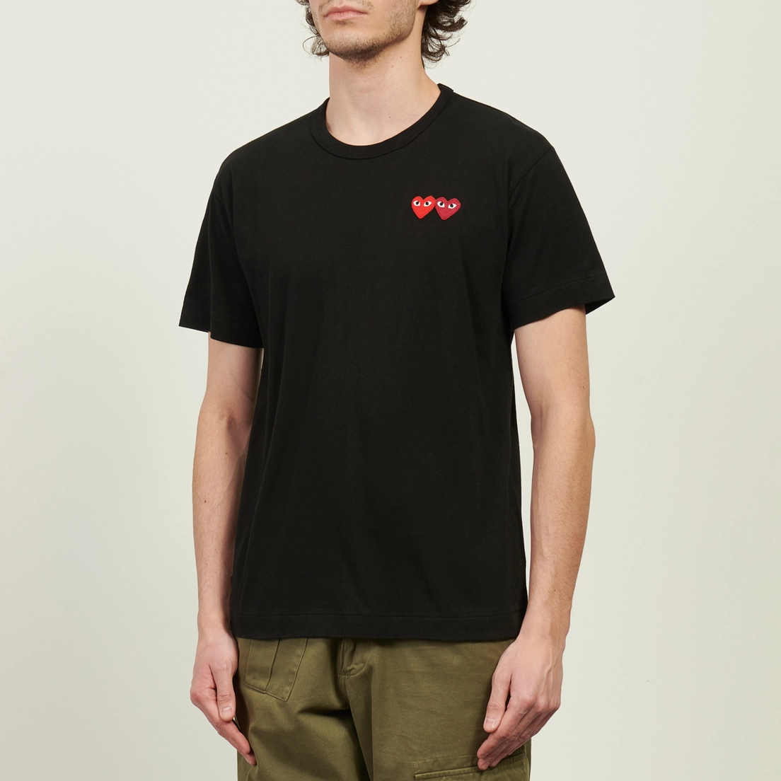 Comme des Garcons Play Мужская футболка Double Heart Emblem