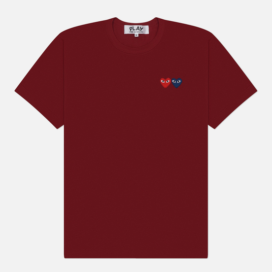Мужская футболка Comme des Garcons Play Double Heart Emblem, AXT226051-4