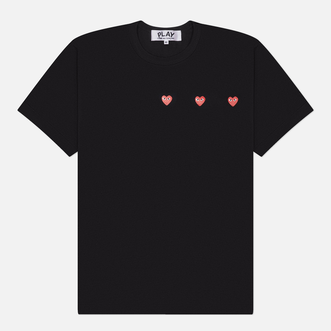 Мужская футболка Comme des Garcons Play Triple Heart Emblem
