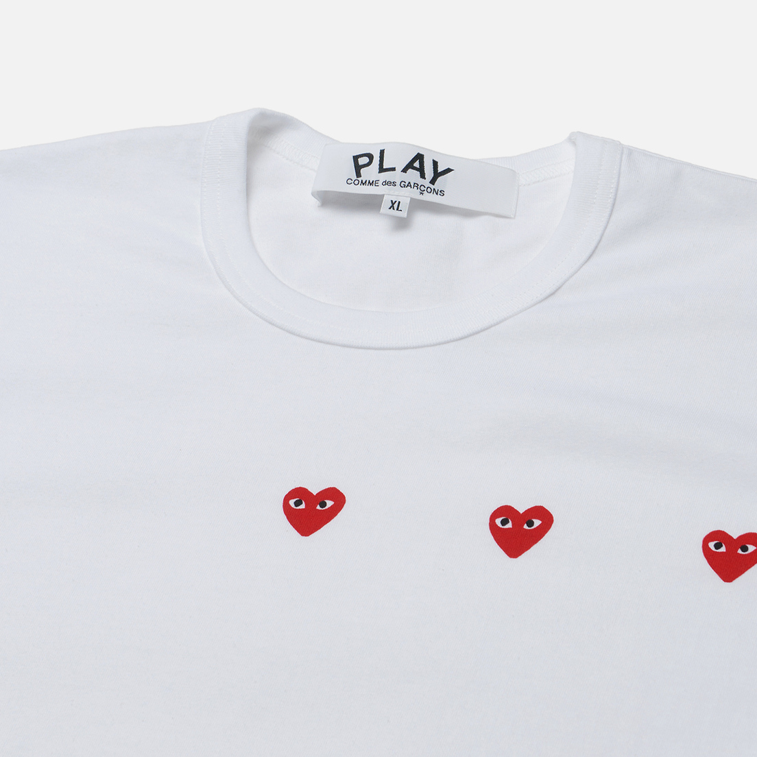 Comme des Garcons Play Мужская футболка Triple Heart Emblem