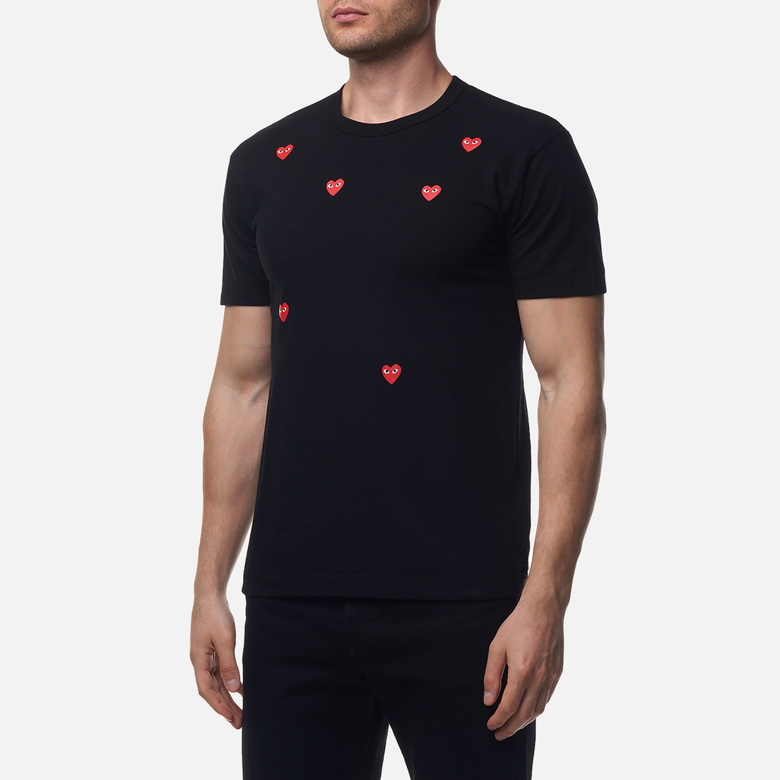 Comme des Garcons Play Мужская футболка Multi Heart Emblem