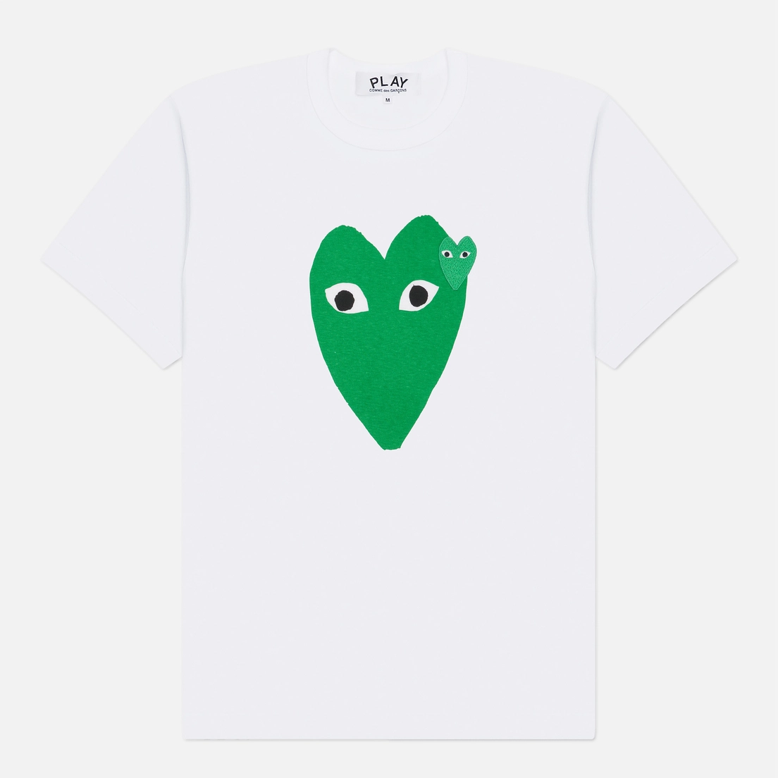 Comme des Garcons Play Мужская футболка Green Big & Small Emblem