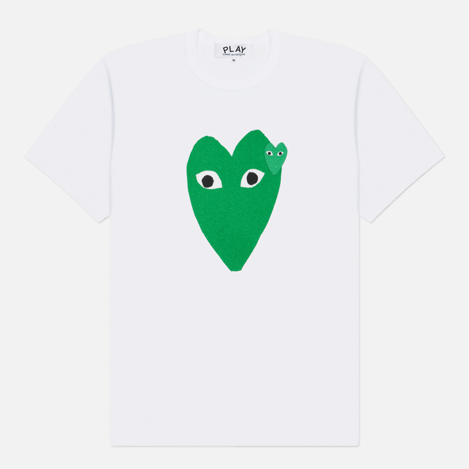 Мужская футболка Comme des Garcons Play Green Big & Small Emblem