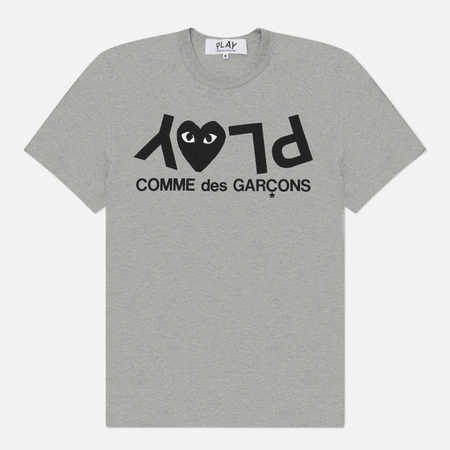 Мужская футболка Comme des Garcons Play Inverted Logo Print, цвет серый, размер L