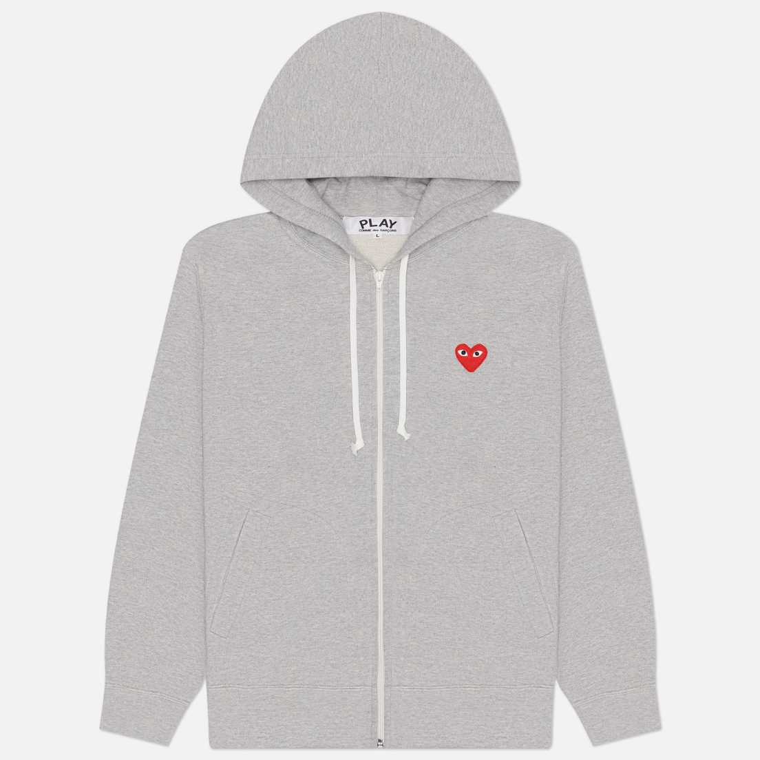 Comme des Garcons Play Мужская толстовка Red Emblem Full Zip Hoodie