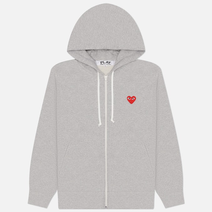 Мужская толстовка Comme des Garcons Play Red Emblem Full Zip Hoodie
