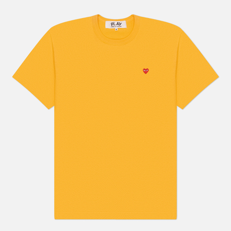 Мужская футболка Comme des Garcons Play Small Red Emblem, цвет жёлтый, размер XL