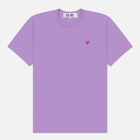 Мужская футболка Comme des Garcons Play Small Red Emblem, цвет фиолетовый, размер XXL