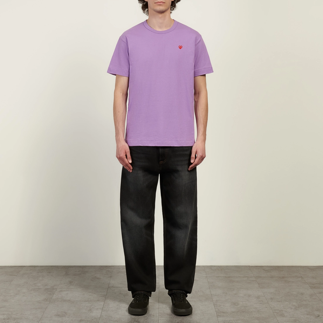 Comme des Garcons Play Мужская футболка Small Red Emblem