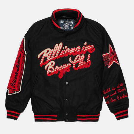 Мужская куртка бомбер Billionaire Boys Club Script OG Varsity, цвет чёрный, размер M
