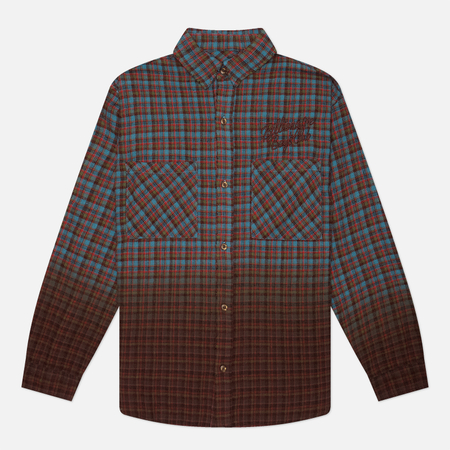 Мужская рубашка Billionaire Boys Club Script Dip Dye Check, цвет коричневый, размер M