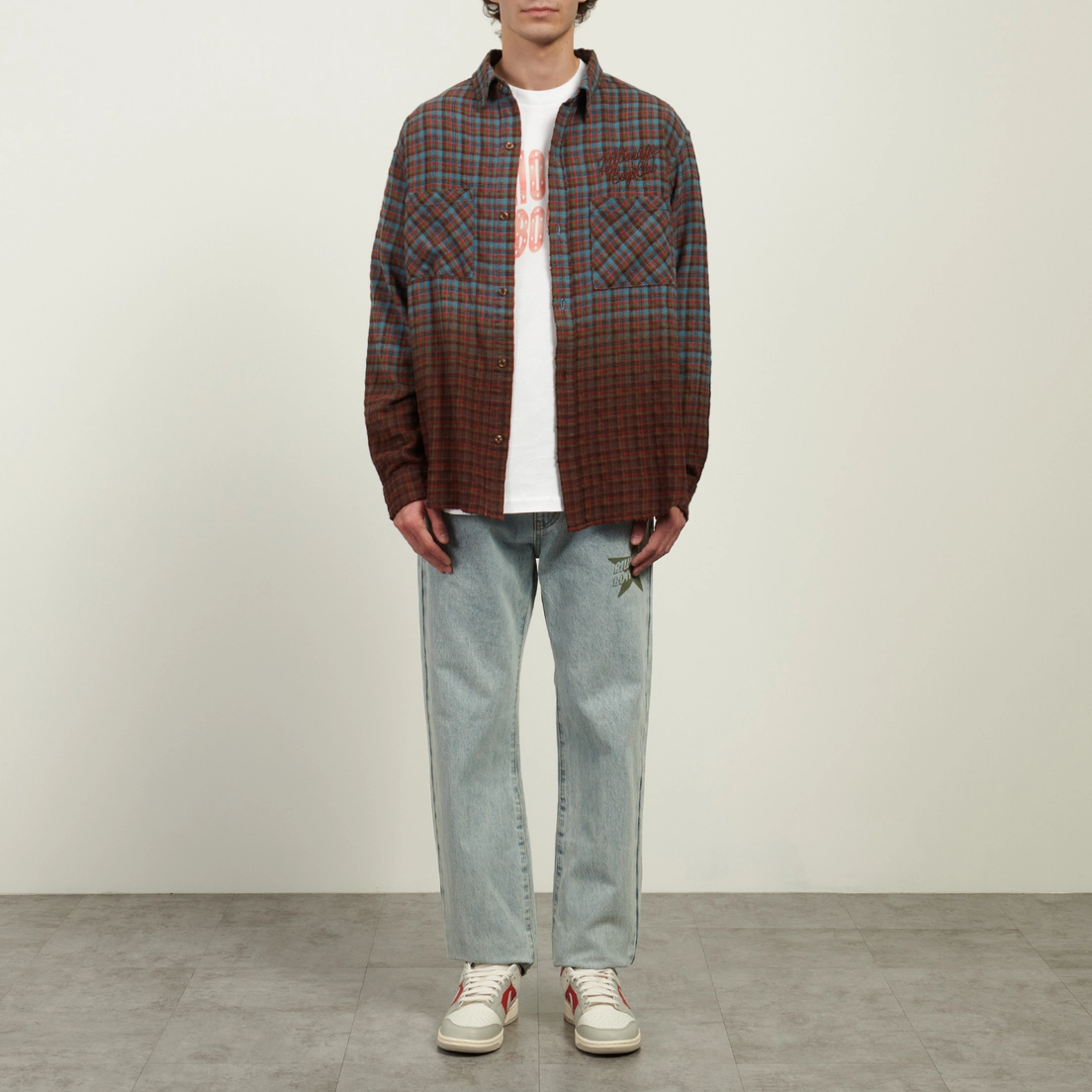Billionaire Boys Club Мужская рубашка Script Dip Dye Check