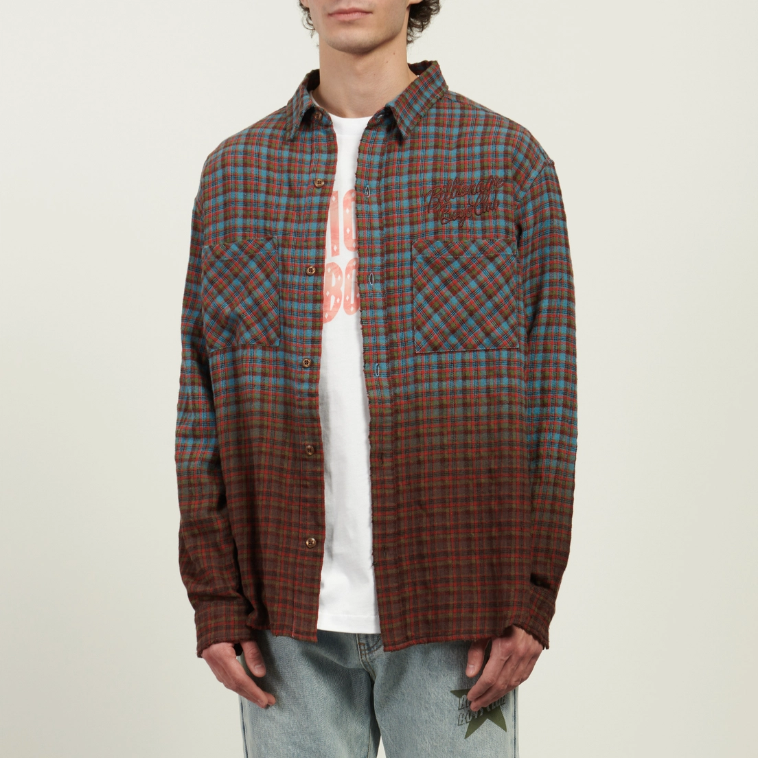 Billionaire Boys Club Мужская рубашка Script Dip Dye Check