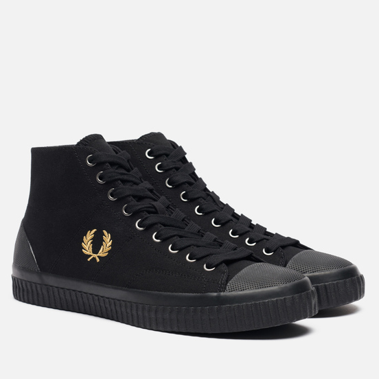 Мужские кеды Fred Perry Hughes Mid Canvas Black/Champagne