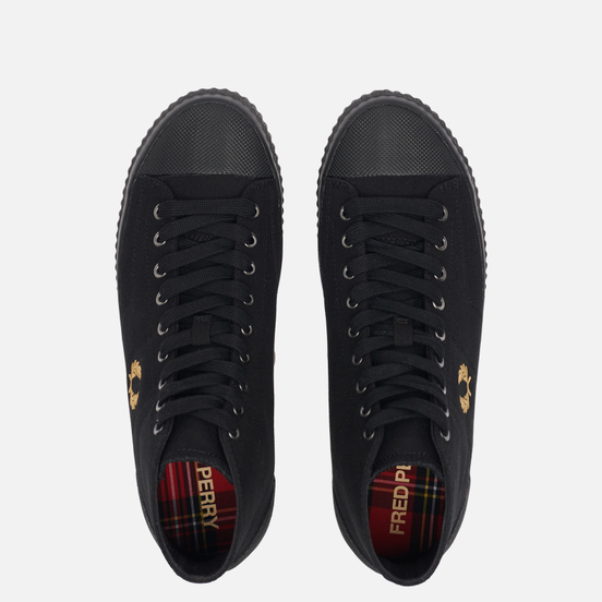 Мужские кеды Fred Perry Hughes Mid Canvas Black/Champagne