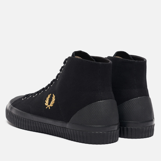 Мужские кеды Fred Perry Hughes Mid Canvas Black/Champagne