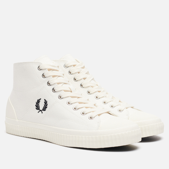 Мужские кеды Fred Perry Hughes Mid Canvas Light Ecru/Black
