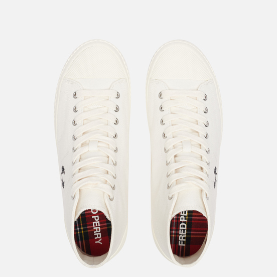 Мужские кеды Fred Perry Hughes Mid Canvas Light Ecru/Black