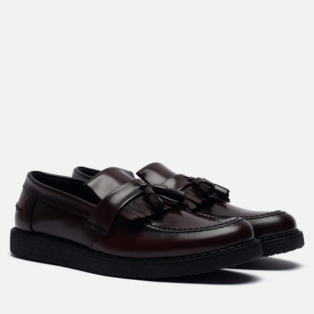 Мужские ботинки лоферы Fred Perry x George Cox Tassel, цвет бордовый, размер 45 EU