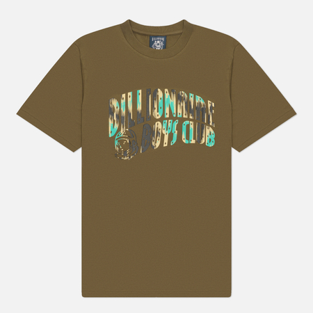 Мужская футболка Billionaire Boys Club Leopard Camo Arch Logo, цвет оливковый