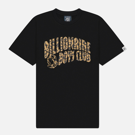Мужская футболка Billionaire Boys Club Leopard Print Arch Logo, цвет чёрный