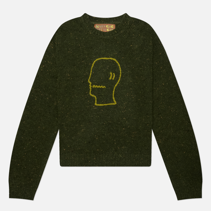 Мужской свитер Brain Dead Logohead Alpaca Crewneck