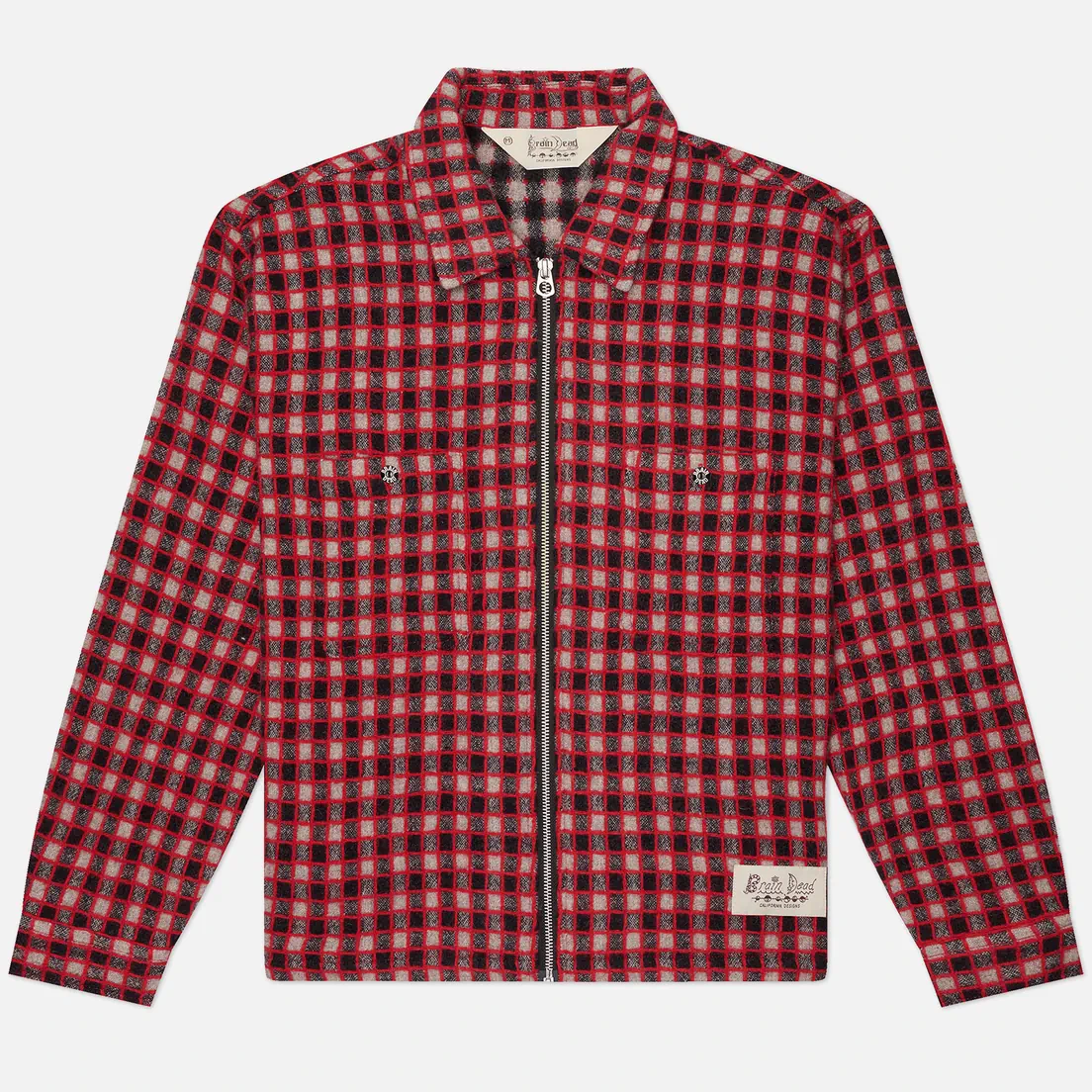 Brain Dead Мужская рубашка Check Mate Flannel Zip
