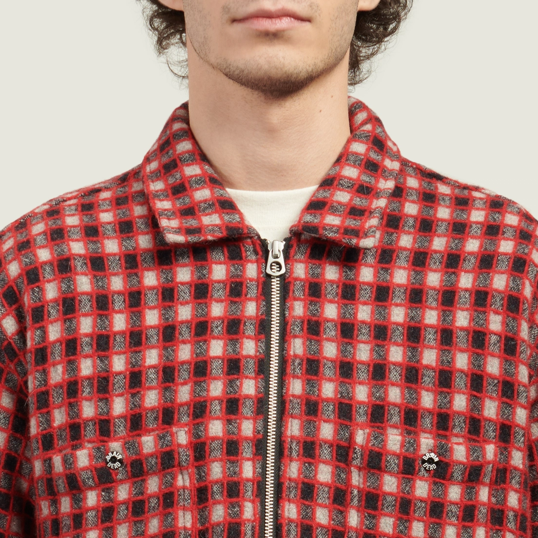 Brain Dead Мужская рубашка Check Mate Flannel Zip