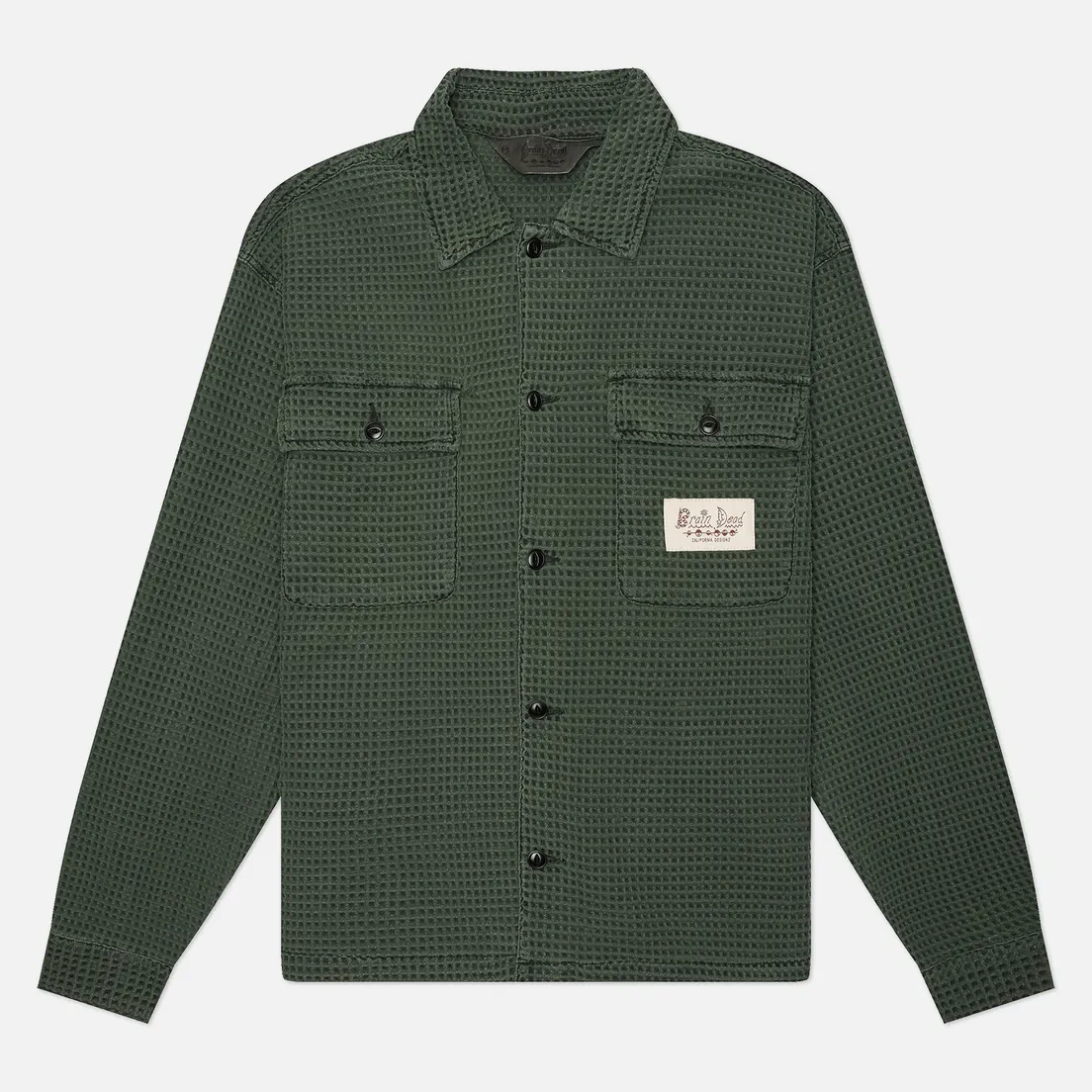 Brain Dead Мужская рубашка Waffle Button Front