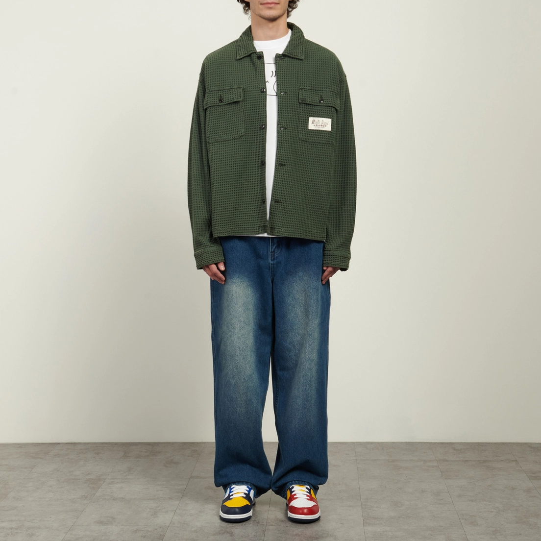 Brain Dead Мужская рубашка Waffle Button Front