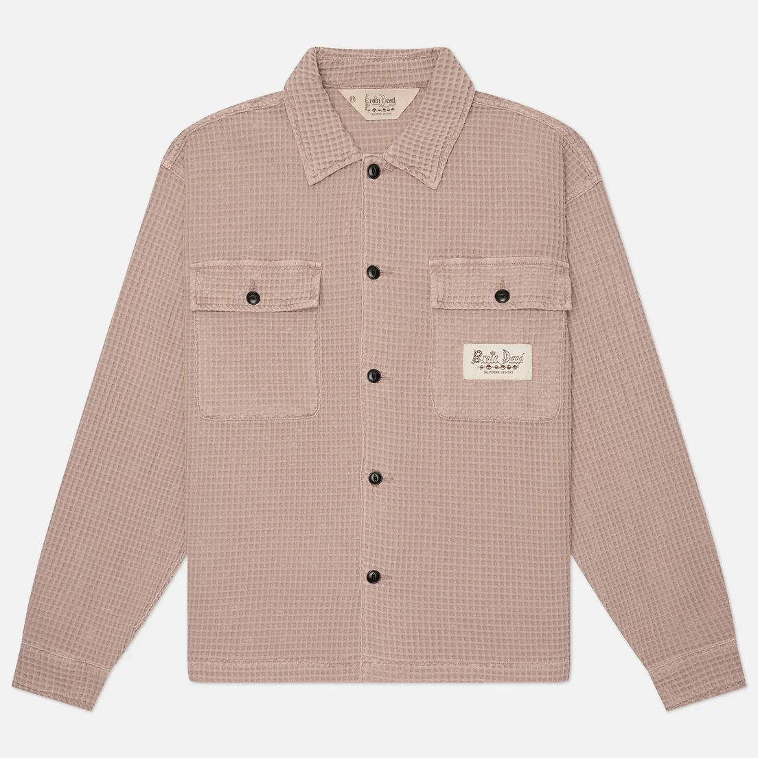 Brain Dead Мужская рубашка Waffle Button Front