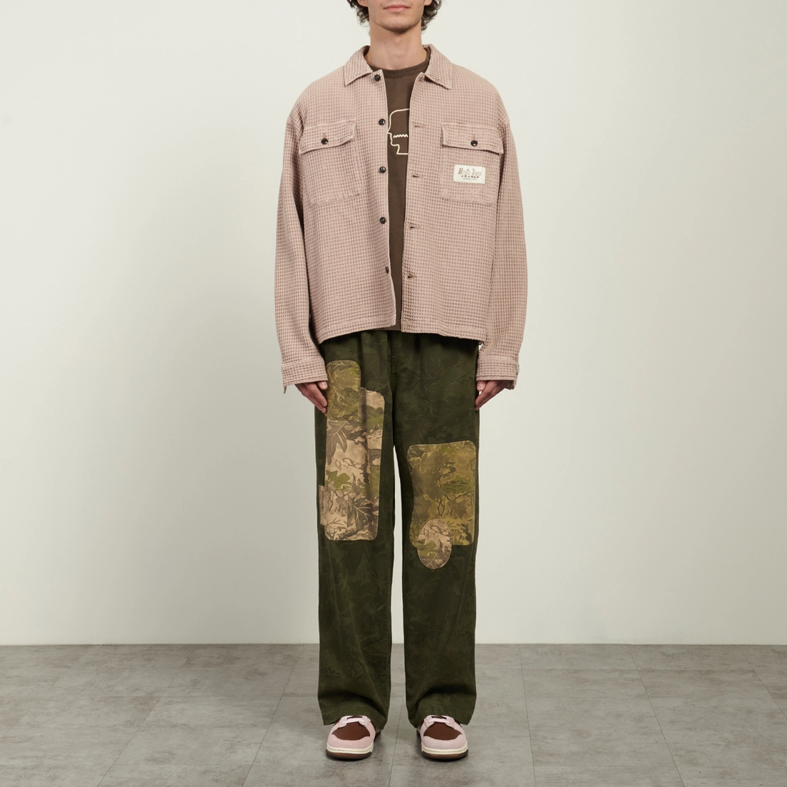 Brain Dead Мужская рубашка Waffle Button Front