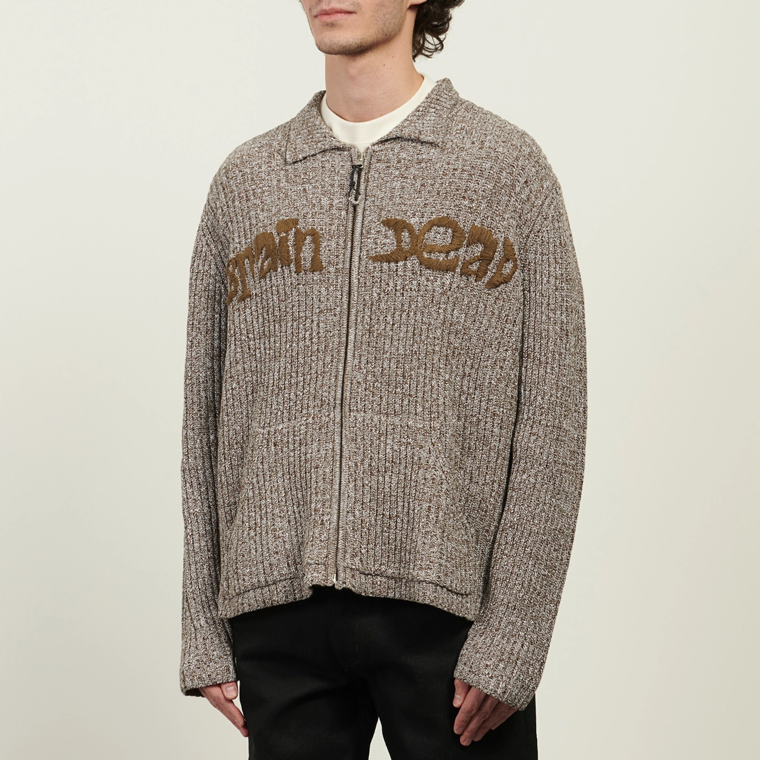 Brain Dead Мужской свитер Rib Knit Cardigan
