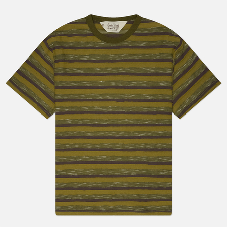 Мужская футболка Brain Dead Casey Striped, цвет оливковый, размер XL